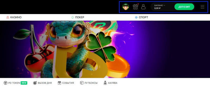 Интерфейс профиля клиента